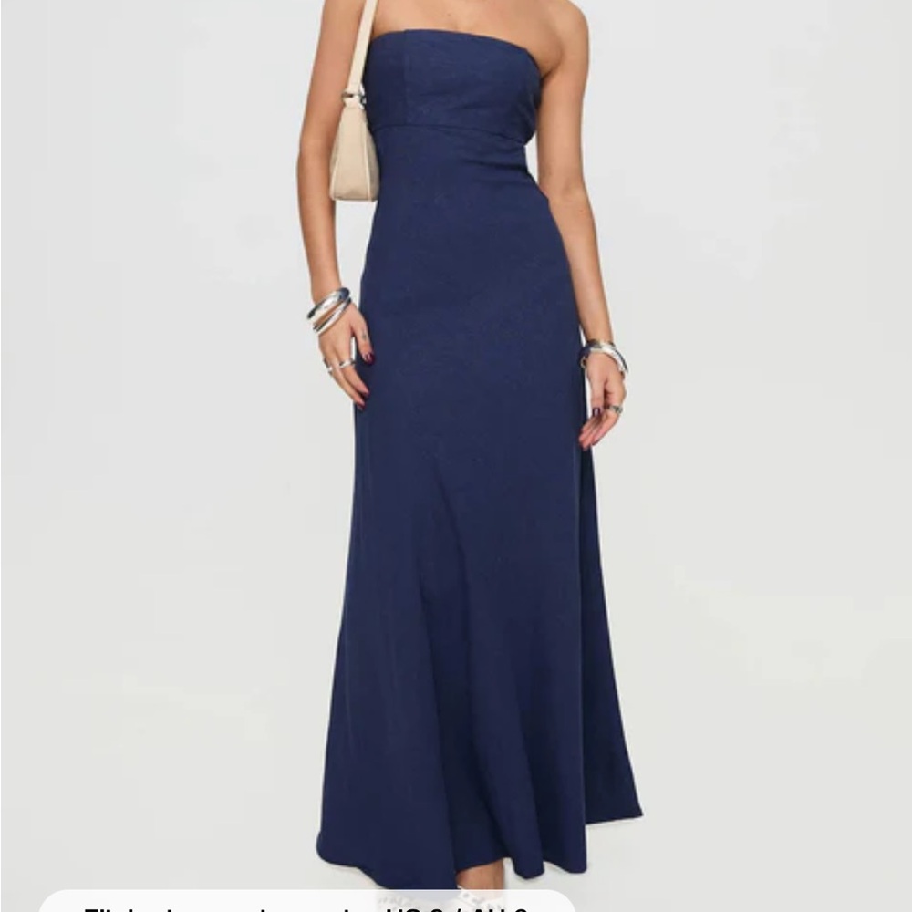 Princess Polly yahir blue maxi dress strapless